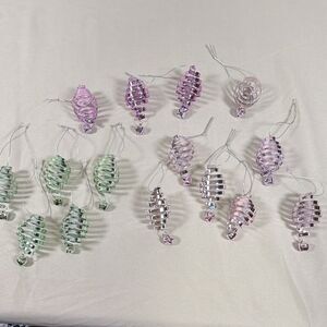 Metal Spiral Hanging Christmas Ornament w/ Jingle Pastel